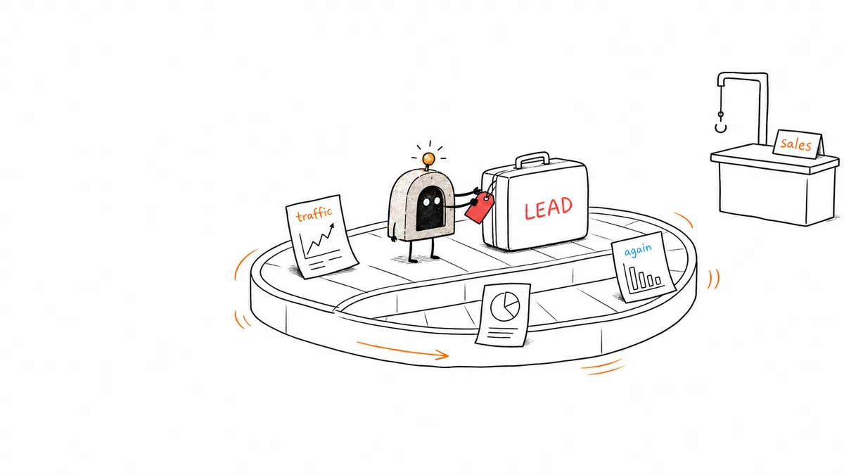 ArcBeacon attaches a red lead tag while traffic reports circle a luggage carousel.