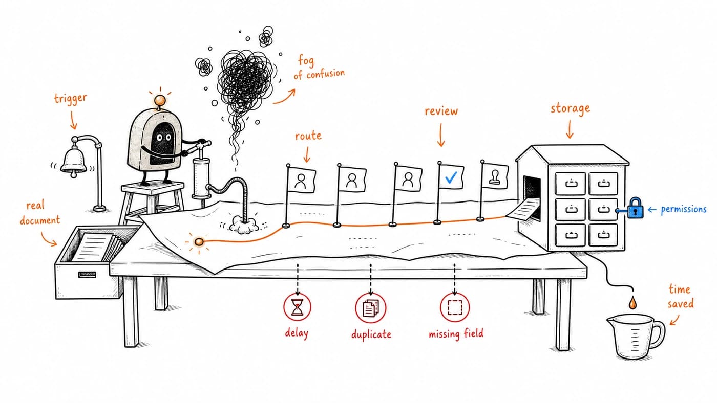ArcBeacon pumping fog out of one real document workflow before automation starts.
