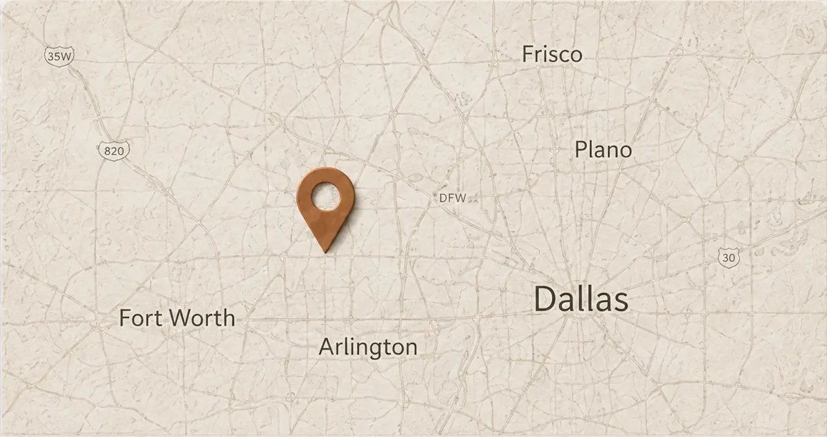 Dallas-Fort Worth service-area map for a local SEO audit
