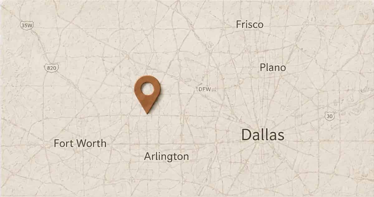 Dallas-Fort Worth service-area map for a local SEO audit